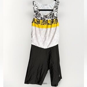 JL Racing Rowing Crew Singlet Women's Size M White Black Yellow Active Outdoor